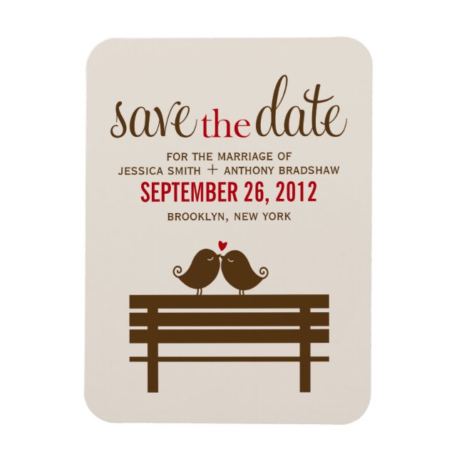 Magnet Flexible Inséparables sur le Mariage Park Bench (Vertical)