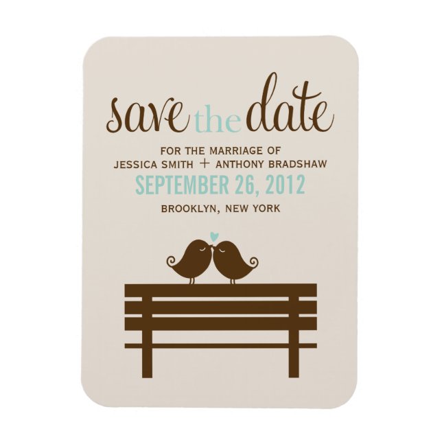 Magnet Flexible Inséparables sur le Mariage Park Bench (Vertical)