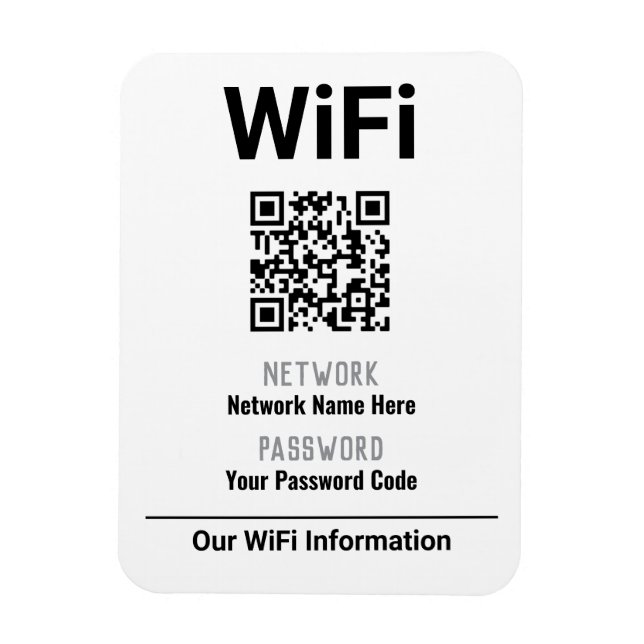 Magnet Flexible Instructions WiFi avec code QR (Vertical)