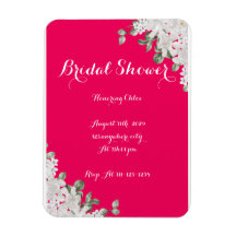 invitation à la douche nuptiale rose fushia