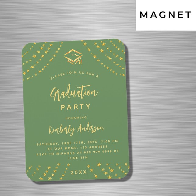 Magnet Flexible Invitation à la fête de remise de diplômes Sage gr (Créateur téléchargé)