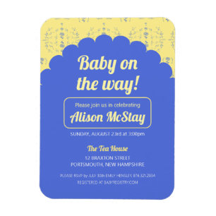 Magnet Flexible Invitation Baby shower de blocs Hydrangea