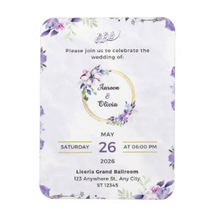 Magnet Flexible Invitation de carte de mariage moderne avec tablea