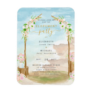 Magnet Flexible INVITATION de la fête de l'Elopement côtier de la
