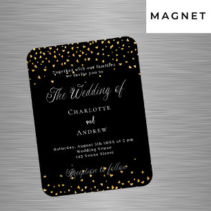 Magnet Flexible Invitation de luxe en noir et or pour mariage avec