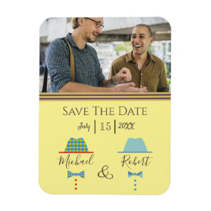 Magnet Flexible Invitation de sauvegarde de date de mariage gay