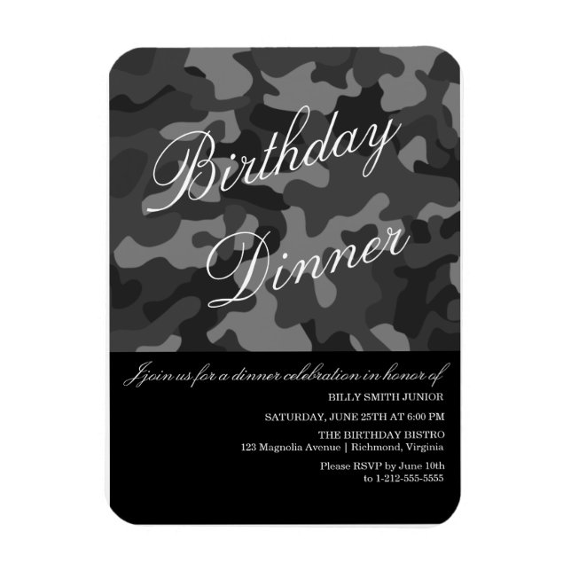 Magnet Flexible Invitation, Dîner, Fête, Nouveau bébé (Vertical)