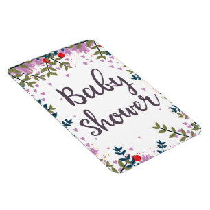 Magnet Flexible Invitation florale pour Baby Shower