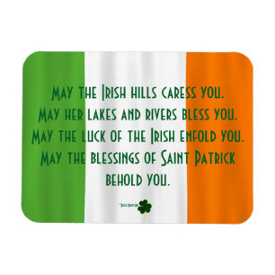 Magnet Flexible Irlandais Bénédiction de Saint Patrick Shamrock du