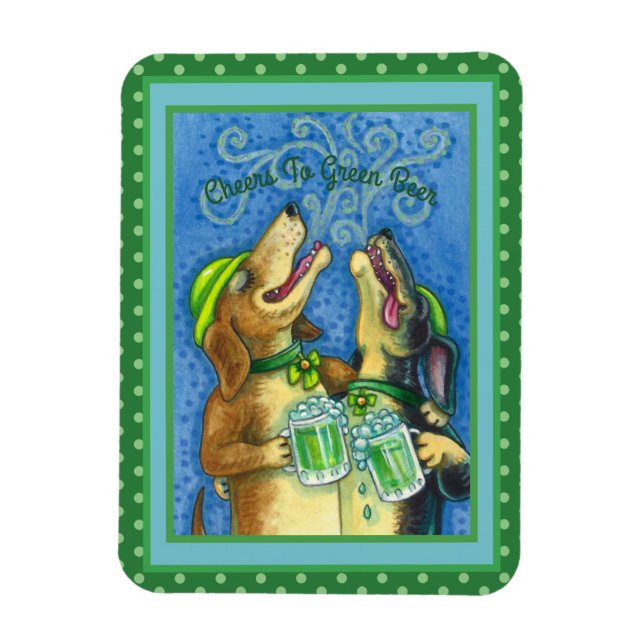 MAGNET FLEXIBLE IRLANDAIS HOUND CHIENS, ST. PATRICK'S DAY GREEN BE (Vertical)