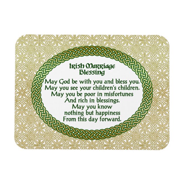 Magnet Flexible Irlandais mariage bénédiction, or et Mariage vert (Horizontal)