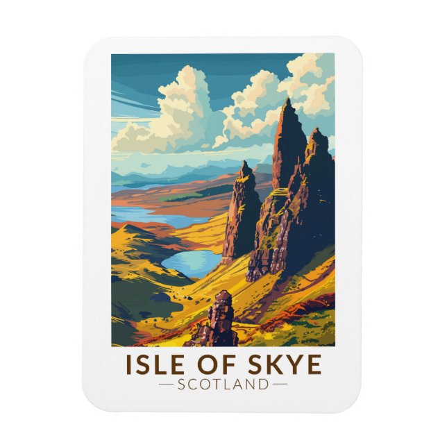 Magnet Flexible Isle of Skye Scotland Travel Art Vintage (Vertical)