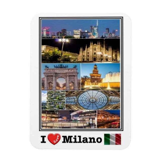 Magnet Flexible IT Italie - Milano - I Love Mosaic - (Vertical)