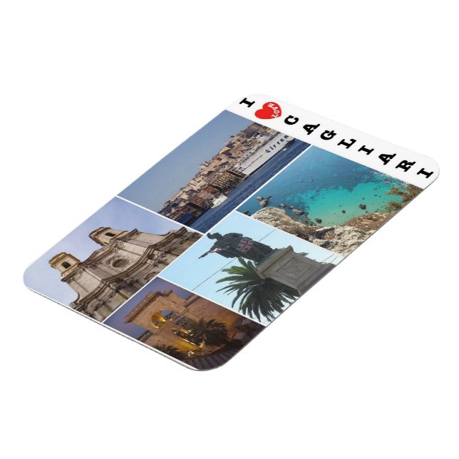 Magnet Flexible Italie - Sardaigne - Cagliari - I Love (Côté Gauche)