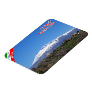 Magnet Flexible Italie - Sicile - Catane - Etna à la neige -
