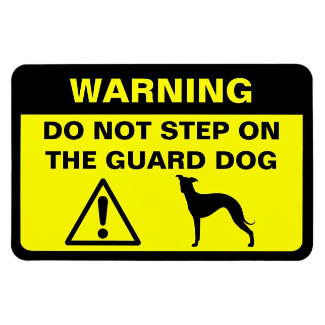 Magnet Flexible Italien Greyhound humoristique Garde chien avertis (Horizontal)