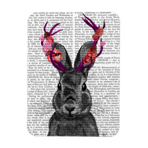 Magnet Flexible Jackalope avec les andouillers roses