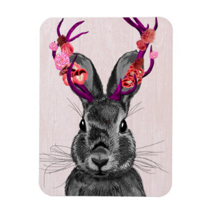 Magnet Flexible Jackalope avec les andouillers roses 2
