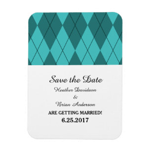 Magnet Flexible Jacquard Turquoise Enregistrer la date Flexi Magne