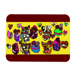 Magnet Flexible J'ai le coeur chiens mug boiseries boîte signe car