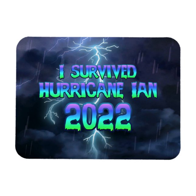 Magnet Flexible J'ai survécu à l'ouragan Ian 2022 (Horizontal)