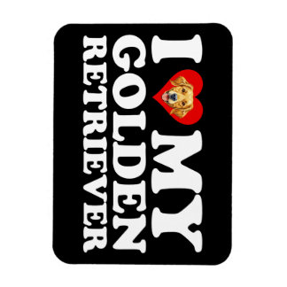 Magnet Flexible J'aime (Cœur) Mon Golden Retriever