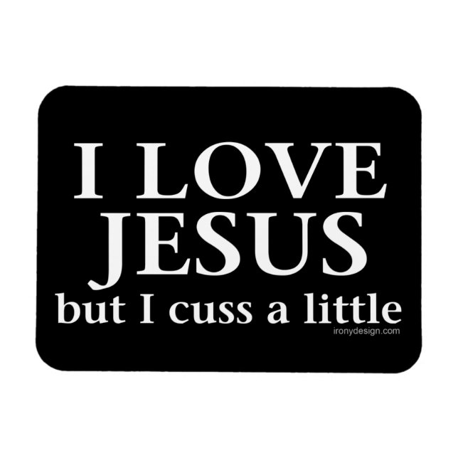 Magnet Flexible J'aime Jésus [mais je mange un peu] (Horizontal)
