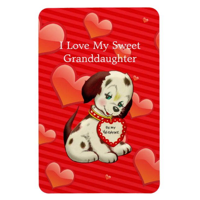 Magnet Flexible J'aime ma petite-fille adorable...Valentine souhai (Vertical)