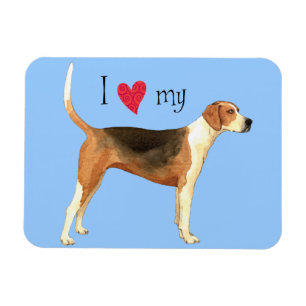 Magnet Flexible J'aime mon American Foxhound