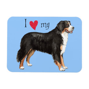Magnet Flexible J'aime mon chien de montagne de Bernese