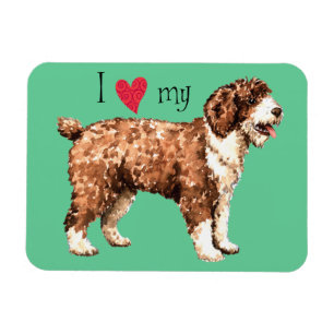 Magnet Flexible J'aime mon chien d'eau espagnol