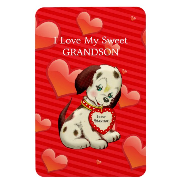 Magnet Flexible J'aime mon gentil petit-fils...Valentine souhaite (Vertical)