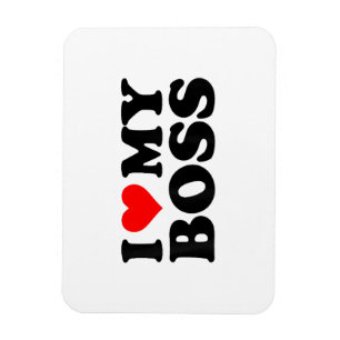 Magnet Flexible J'Aime Mon Patron Funny Red Heart Boss Je Coeur Me