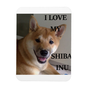 Magnet Flexible j'aime mon shiba inu w pic