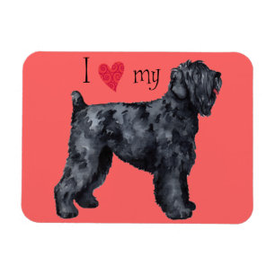 Magnet Flexible J'aime mon Terrier russe noir