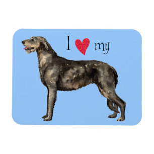 Magnet Flexible J'aime mon Wolfhound irlandais