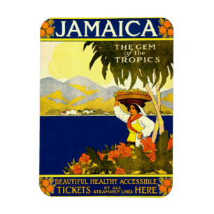Magnet Flexible Jamaïque la perle des Tropiques Travel Poster 1910