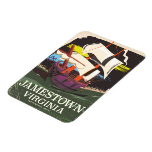 Magnet Flexible Jamestown, Virginie, affiche de voyage vintage