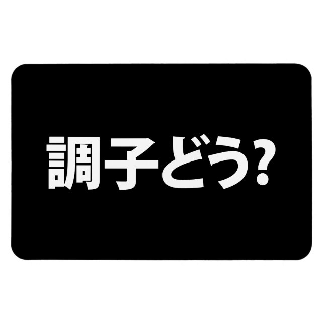 Magnet Flexible Japonais Slang What's Up 調 ど う ? Choushi Dou (Horizontal)