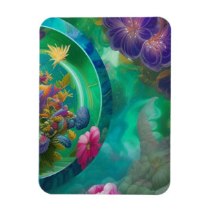 Magnet Flexible Jardin Abstrait fleuri
