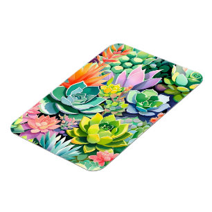 Magnet Flexible Jardin botanique de succulentes coloré d'été