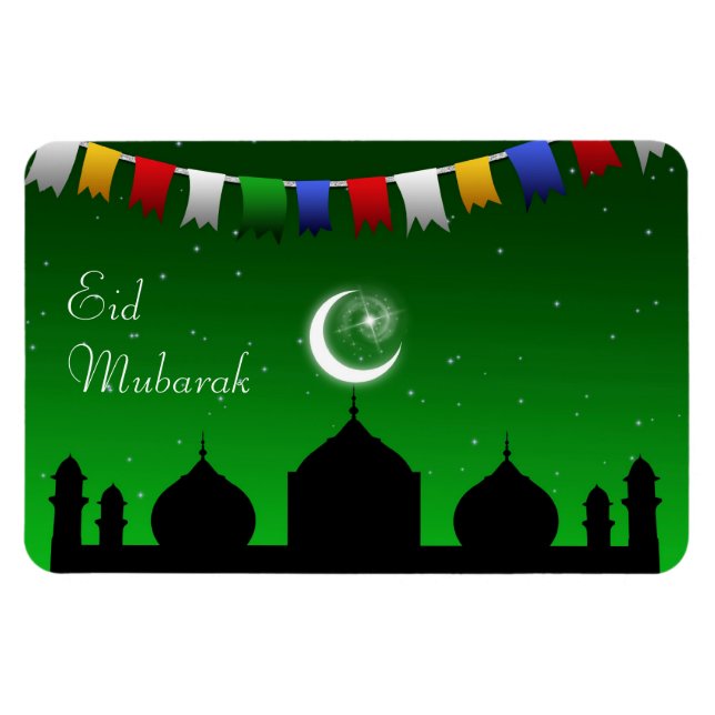 Magnet Flexible Jardin coloré de l'Aïd Moubarak (Horizontal)