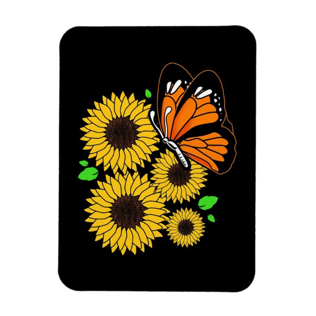 Magnet Flexible Jardin de tournesol papillon (Vertical)