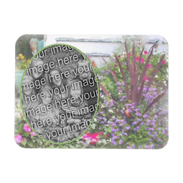 Magnet Flexible Jardin Fleur Jardin Peinture Ajouter Votre Photo (Horizontal)