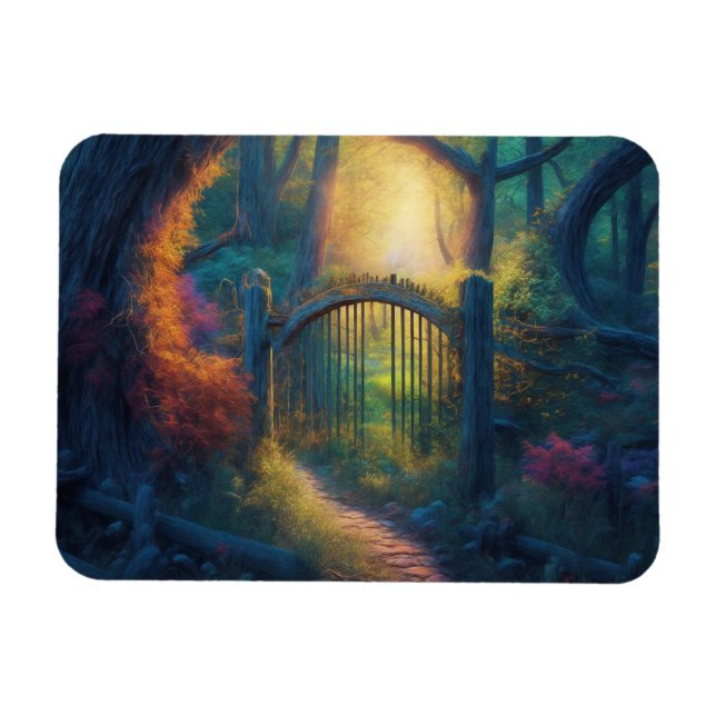 Magnet Flexible Jardin forestier enchanté | ART NUMÉRIQUE (Horizontal)
