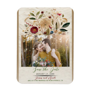 Magnet Flexible Jardin Whimsical Pressé Fleurs Mariage bohème