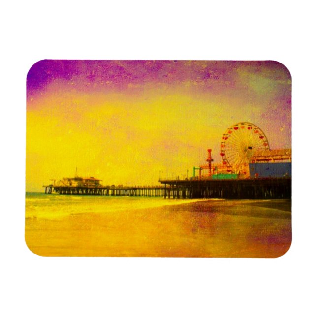 Magnet Flexible Jaune et violet Père Noël Monica Pier (Horizontal)