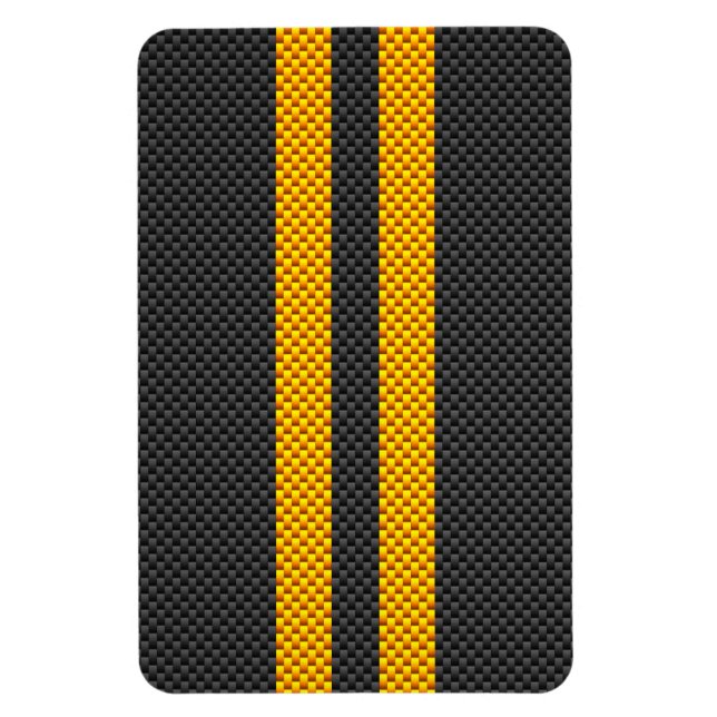 Magnet Flexible Jaune Tirages de course Carbone Fiber Style (Vertical)