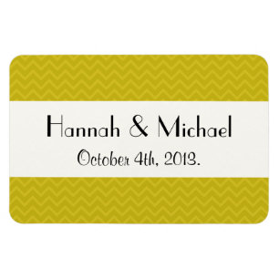 Magnet Flexible Jaune Zigzag, Jaune Chevron, Mariage