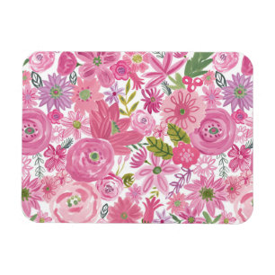 Magnet Flexible Je dentelle le motif floral d'aquarelle